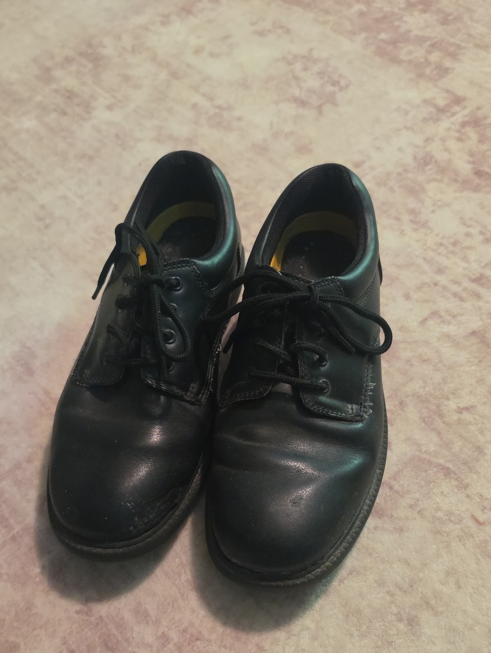 Men's Black Leather Derby Shoes — Lace-Up Work Oxford